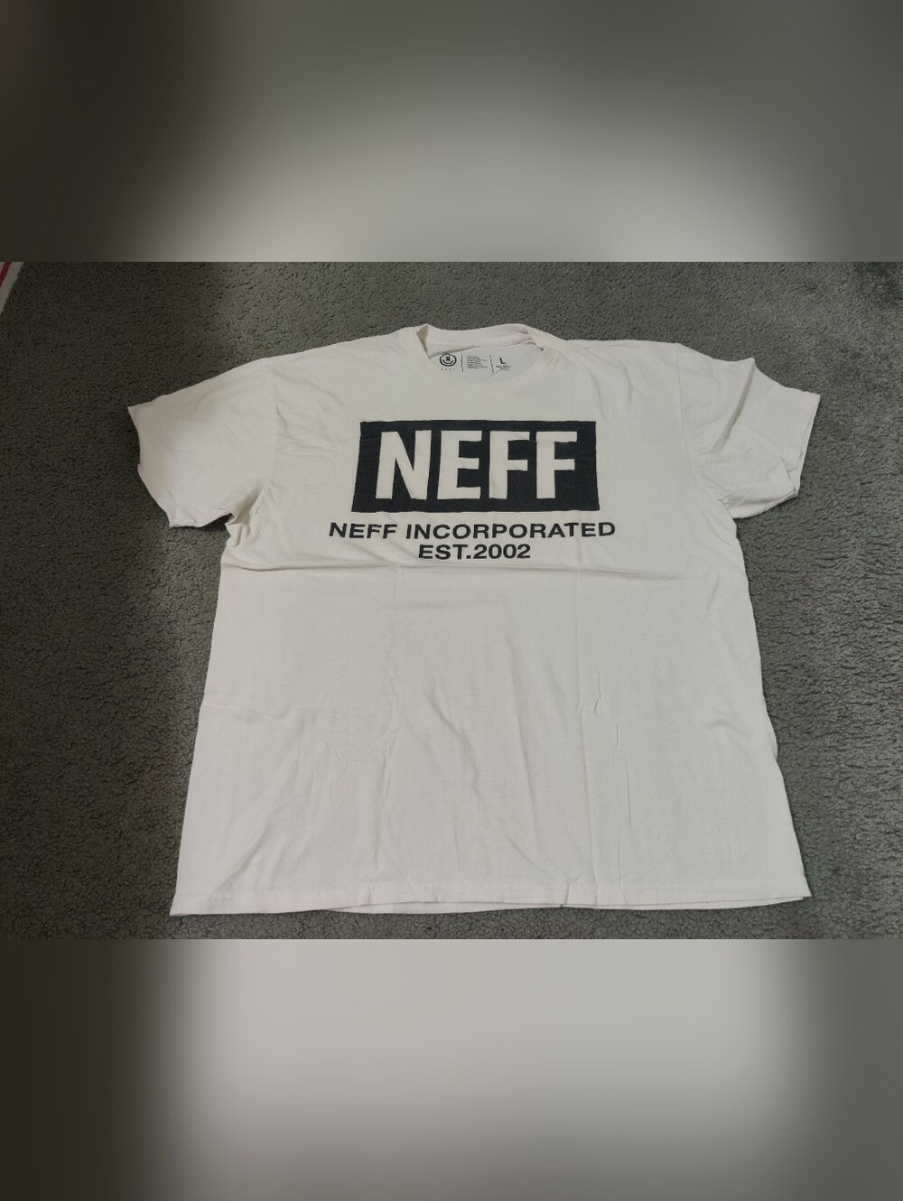 Neff Men's White Tee with Black Logo